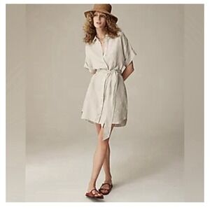 NWOT J. Crew Cream short Sleeve linen Dress